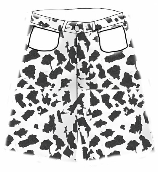 “Cow Print” Canvas Shorts